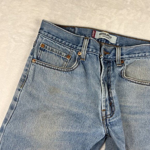 Vtg Y2K Levis 505 Classic Straight Fit Jeans Blue 31x28.5 Denim Stonewashed Mens - Picture 9 of 16